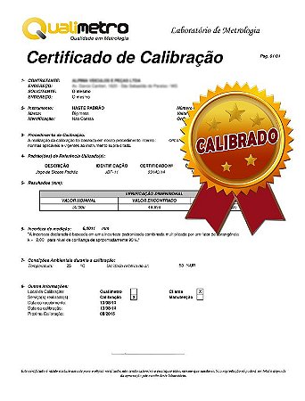 Certificado de Calibração