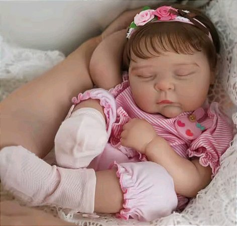 Boneca Bebê Reborn Menina 48 Cm Olhos Abertos Corpo Em Vinil Siliconado Pronta Entrega
