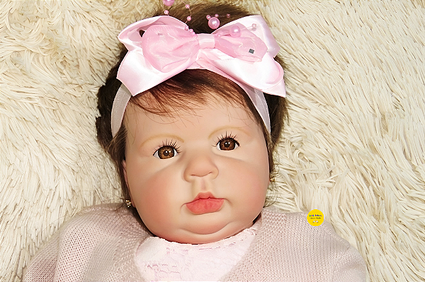 Boneca Bebê Reborn Menina 53 Cm Crystal Olhos Abertos Princesinha Linda E Sofisticada Parece De Verdade
