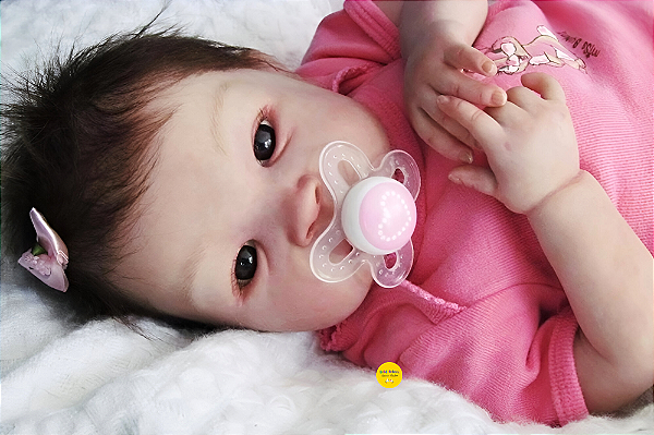 Bebê Reborn Menina Shyann 43 Cm Olhos Abertos Bebê Mais Realista Com Chupeta E Enxoval Promoção