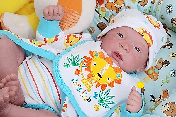 Bebê Reborn Menino Michelle 45 Cm Olhos Abertos Super Realista Acompanha Enxoval E Uma Linda Chupeta