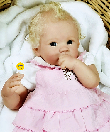 Bebê Reborn Menina Dee Dee 53 Cm Olhos Abertos Loira Com Detalhes Reais De Um Bebê De Verdade
