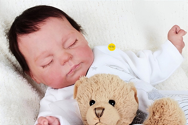 Bebê Reborn Menino Tracy 53 Cm Olhos Fechados Detalhes Reais De Um Bebê de Verdade Muito Fofo