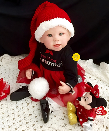 Bebê Reborn Menina Dee Dee 53 Cm Olhos Abertos Loira Um Verdadeiro Presente De Natal Com Enxoval
