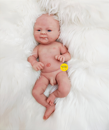Bebê Reborn Menino Coco Malu 40 Cm Olhos Abertos Silicone Sólido Bebê Quase Real Uma Fofura