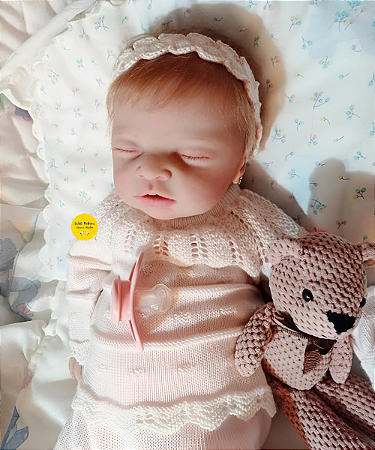 Bebê Reborn Menina Charlotte 46 Cm Olhos Fechados Em Silicone Sólido Fofa E Encantadora Com Chupeta