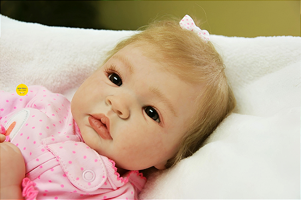 Bebê Reborn Menina Shyann 43 Cm Olhos Abertos Bebê Recém Nascida Loirinha Com Lindo Enxoval
