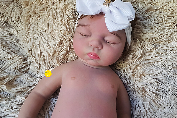 Bebê Reborn Menina Irmã Da Charlotte 50 Cm Olhos Fechados Em Silicone Sólido Um Verdadeiro Presente
