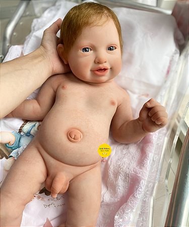 Bebê Reborn Menino Silicone Sólido 60 Cm Olhos Abertos Modelo Toddler Criança Grande Parece De Verdade