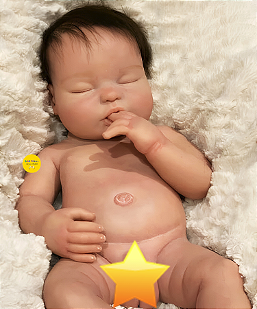 Bebê Reborn Menino Silicone Sólido 47 Cm Olhos Fechados Parece De Verdade Um Verdadeiro Presente