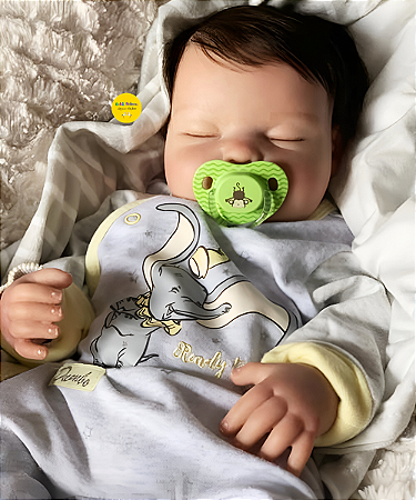Bebê Reborn Menino Silicone Sólido 47 Cm Olhos Fechados Bebê Reborn Gordinho Super Realista Com Chupeta