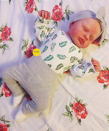 Boneca Bebê Reborn Menina Loulou 45 Cm Olhos Fechados Toda Em Silicone Sólido Molinho Super Realista