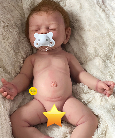 Bebê Reborn Menino Silicone Sólido 43 Cm Olhos Fechados Super Realista Detalhes De Um Bebê De Verdade
