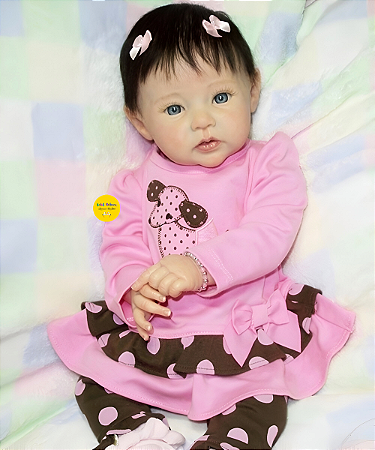 Bebê Reborn Menina Raven 49 Cm Olhos Abertos Bebê Recém Nascida Linda E Perfeita Com Acessórios