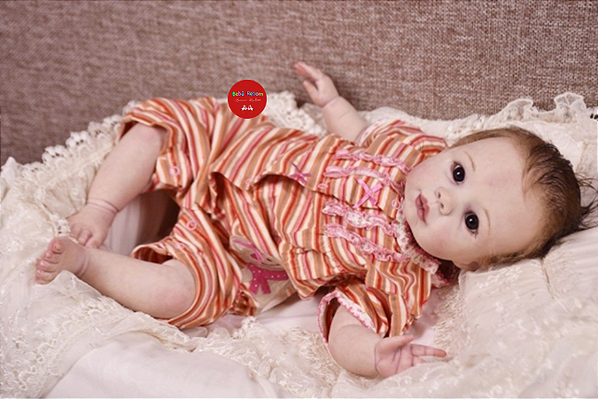 Boneca Bebê Reborn Menina Kendall 49 Cm Olhos Abertos Linda Com Detalhes Reais De Um Bebê De Verdade