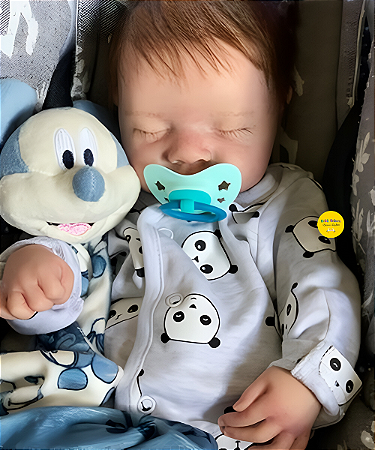 Bebê Reborn Menino Levi 49 Cm Olhos Fechados Silicone Sólido Bebê Reborn Super Realista Com Chupeta