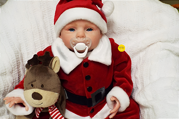 Bebê Reborn Menino Honey 51 Cm Olhos Abertos Oferta De Natal Acompanha Uma Linda Chupeta