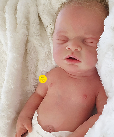 Bebê Reborn Menino Charlotte 46 Cm Olhos Fechados Silicone Sólido Molinho Bebê Super Realista