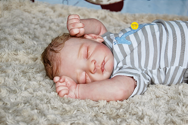 Bebê Reborn Menino Ember 51 Cm Olhos Fechados Bebê Dormindo Super Realista E Sofisticado