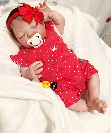 Bebê Reborn Menina Avery 51 Cm Olhos Fechados Bebê Morena Realista Uma Fofura Com Enxoval Completo