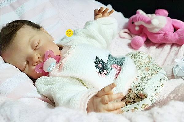 Bebê Reborn Menina Annie 46 Cm Olhos Fechados Bebê Parece De Verdade Linda Com Enxoval E Chupeta