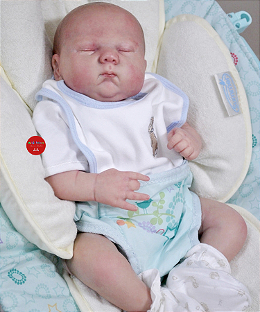 Bebê Reborn Menino Spencer 49 Cm Olhos Fechados Bebê Gordinho Super Realista Acompanha Acessórios