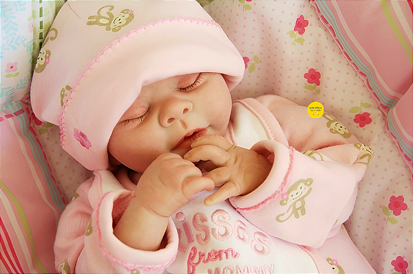Bebê Reborn Menina Kaelin 40 Cm Olhos Fechados Detalhes Reais Lindíssima Parece Um Bebê De Verdade