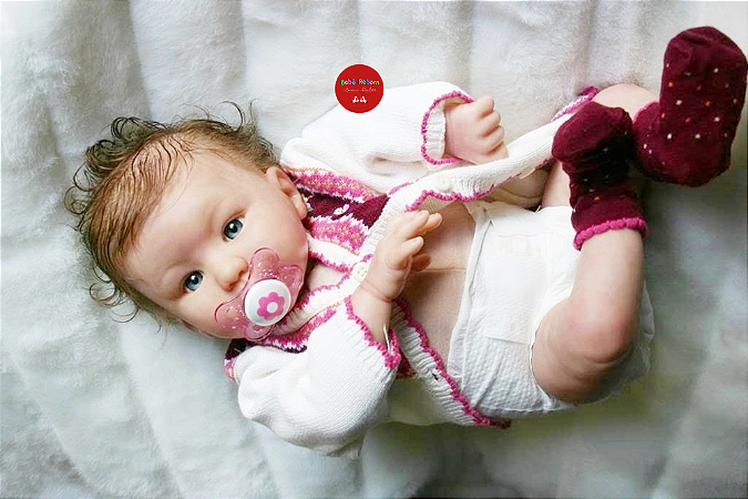 Boneca Bebê Reborn Menina Kylin 51 Cm Olhos Abertos Detalhes De Um Bebê De Verdade Super Promoção