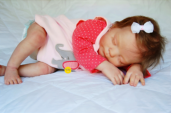 Bebê Reborn Menina Heather 55 Cm Olhos Fechados Encantadora E Perfeita Acompanha Enxoval E Chupeta