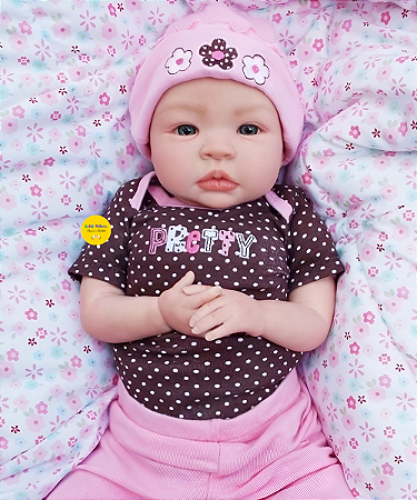 Bebê Reborn Menina Shyann 43 Cm Olhos Abertos Parece De Verdade Acompanha Enxoval Super Promoção