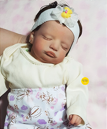 Bebê Reborn Menina Rosalie 47 Cm Olhos Fechados Com Detalhes Realistas Acompanha Enxoval E Chupeta