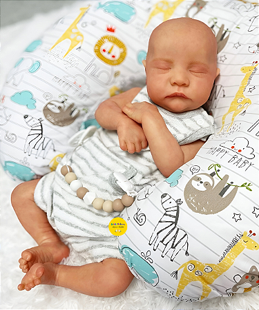 Bebê Reborn Menino Levi 48 Cm Olhos Fechados Bebê Super Realista Acompanha Um Lindo Enxoval