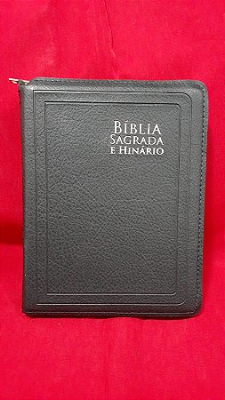 BZ-16 BÍBLIA C/ HINÁRIO GRANDE, CAPA RECOURO, ÍNDICE, ZIPER
