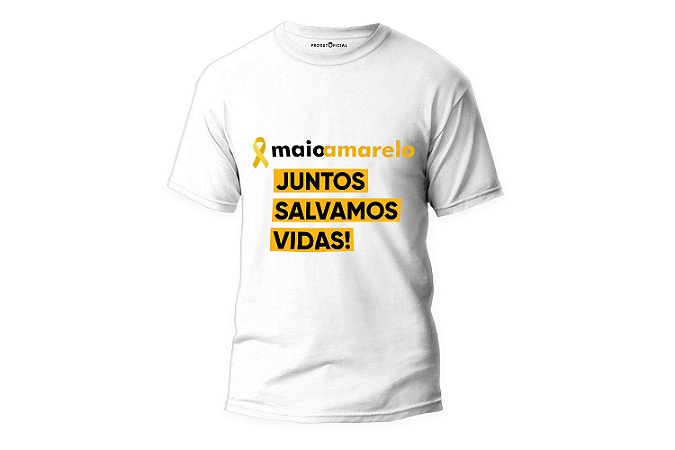 Camiseta básica  Branca - JUNTOS SALVAMOS VIDAS!