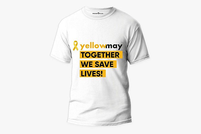 Camiseta básica  Branca - TOGETHER WE SAVE LIVES!
