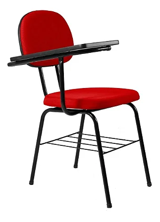 Cadeira Universitária Secretária com Porta Livros Reta - Tecido J. Serrano