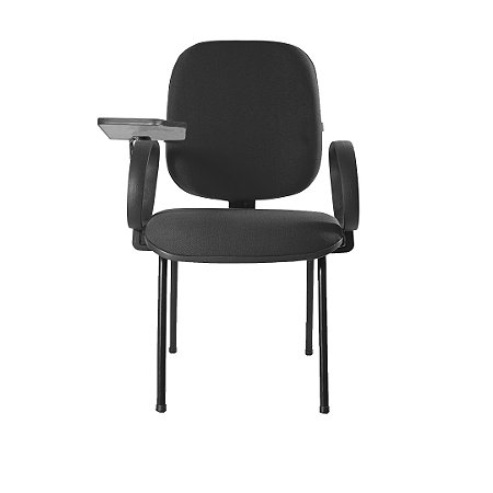 Cadeira Universitária Diretor Pé Palito Lâmina de Aço Braço Gota Escamoteável sem Porta Livros - Tecido J. Serrano