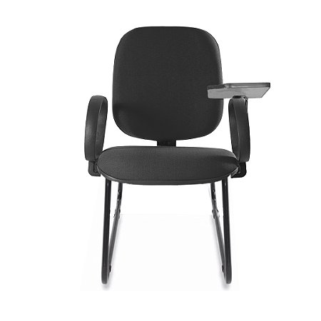 Cadeira Universitária Diretor Sky Lâmina de Aço Braço Gota Escamoteável sem Porta Livros - Tecido J. Serrano - Canhota