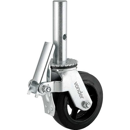 Rodízio para Andaimes roda de borracha 6" e Freio - VONDER