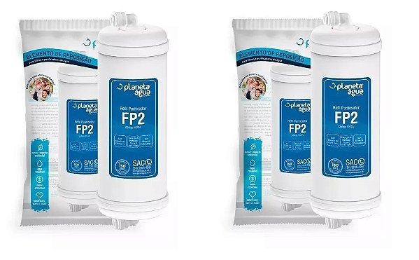 Refil Fp2 c/ conectores Pentair Acqua Star Logic, Hoken Hk 1000 kit 2 peças