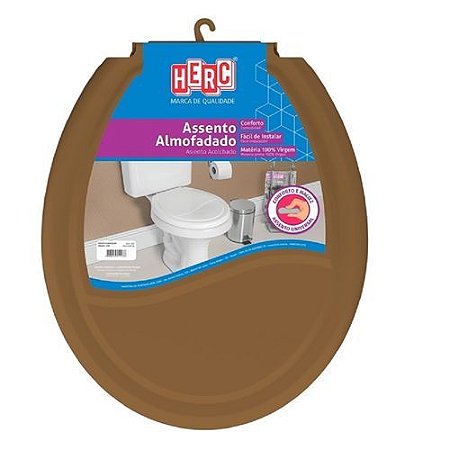 Assento Tampa Vaso Sanitário Almofadado Prime Ocre - Herc