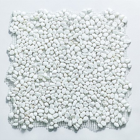 Seixo Branco Pequeno Fosco - 30,5x30,5cm - Glass Mosaic - SX93