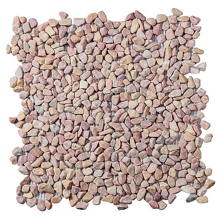 Seixo Salmão Pequeno Fosco - 30,5x30,5cm - Glass Mosaic - SX95