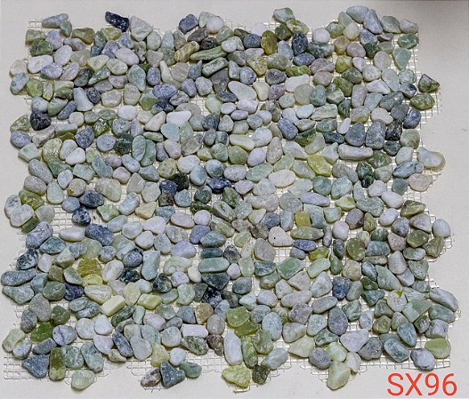 Seixo Verde Pequeno Fosco - 30,5x30,5cm - Glass Mosaic - SX96