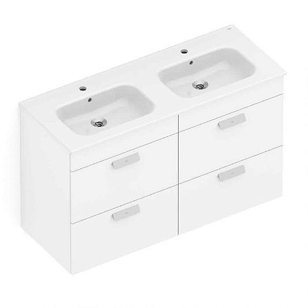 Combo Gabinete Integrado 4 Gavetas 120X46 Com Lavatório DEBBA Branco Brilhante - B60041M100 - Roca