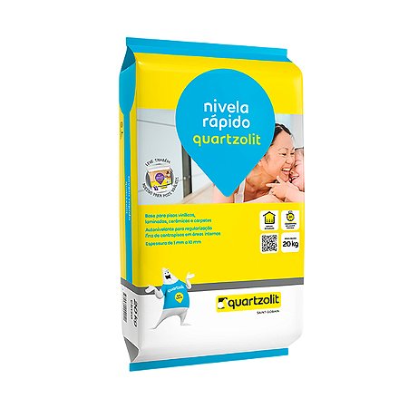 Argamassa Autonivelante Nivela Rápido Interno Cinza 20kg Quartzolit