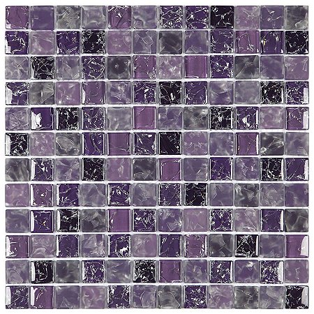 Pastilha De Vidro Ice 04 Lilás - Glass Mosaic 30cmx30cm