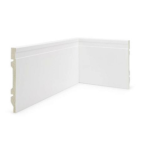 R 42015 - Rodapé Branco Frisado - 15 Cm - Ruffino
