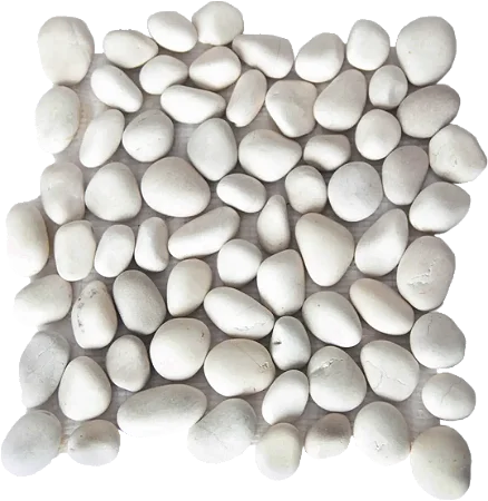 Seixo Médio Fosco - Branco - 30,5x30,5cm - Glass Mosaic - SX98