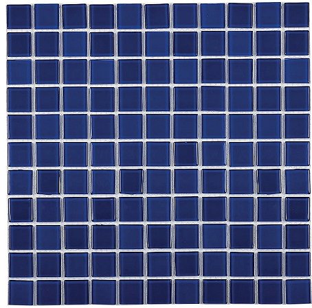 Pastilha Cristal Azul Escuro - K2505 - 30x30cm - Glass Mosaic
